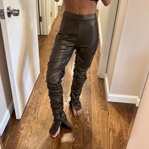 Copper color, soft, high waisted, scrunch design pants